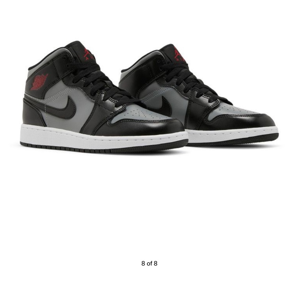 Nike Unisex 1 Mid Shadow  Black and Gray High-Top Sneakers